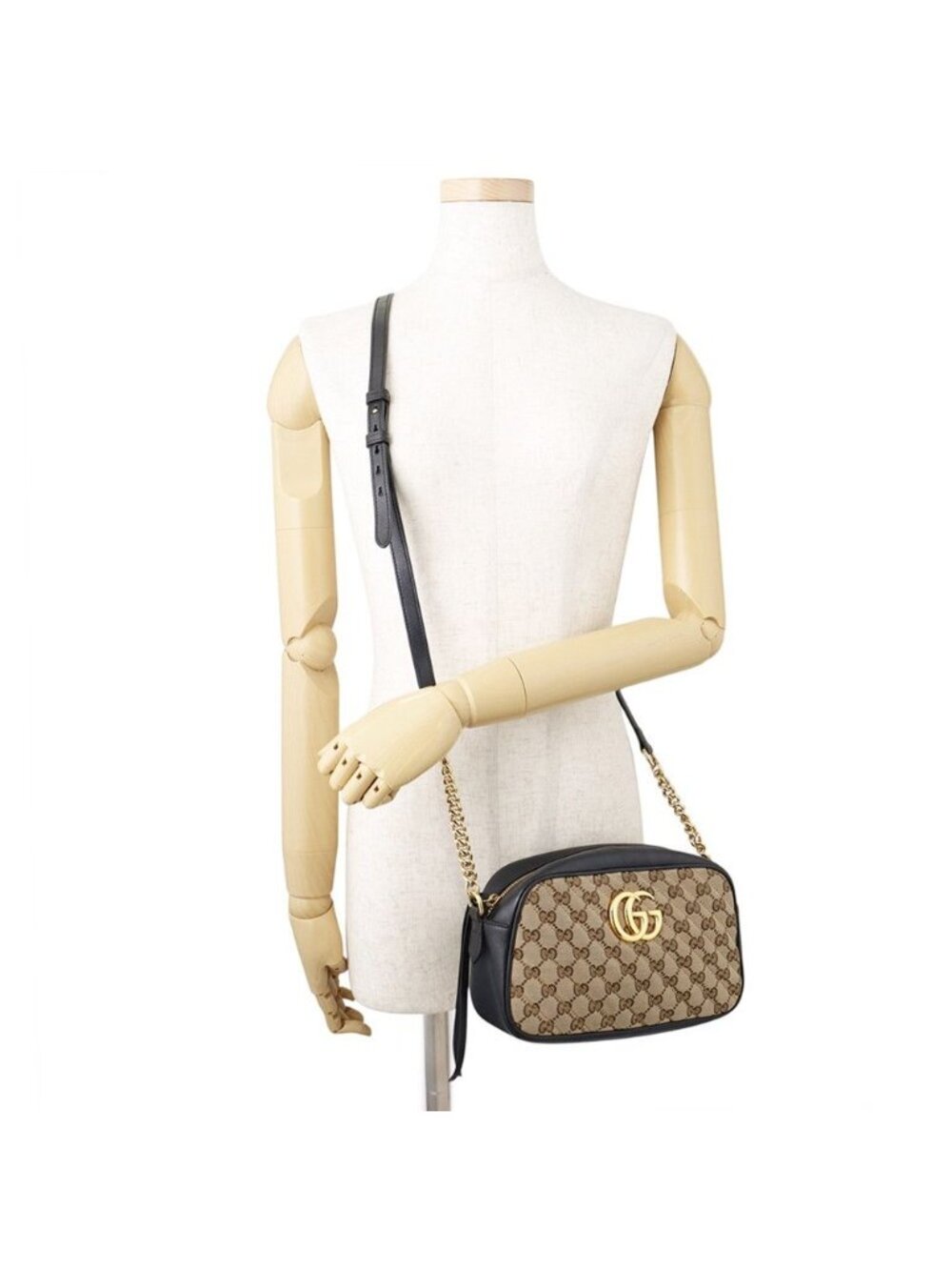 Gucci Shoulder Bag GG Marmont Canvas Leather Black - Picture 4 of 10